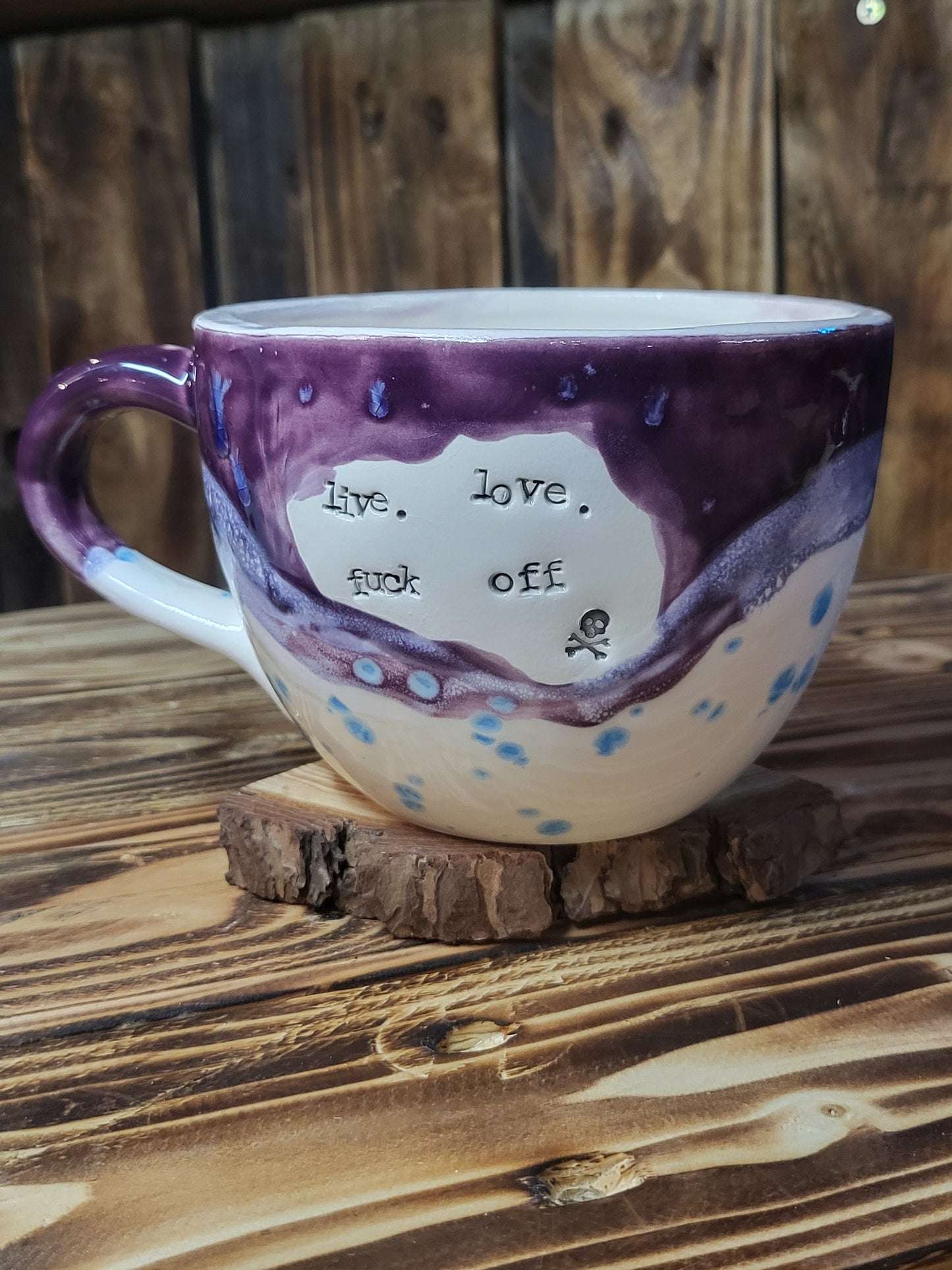 Live, Laugh, Fuck off Large Cappuccino Cup