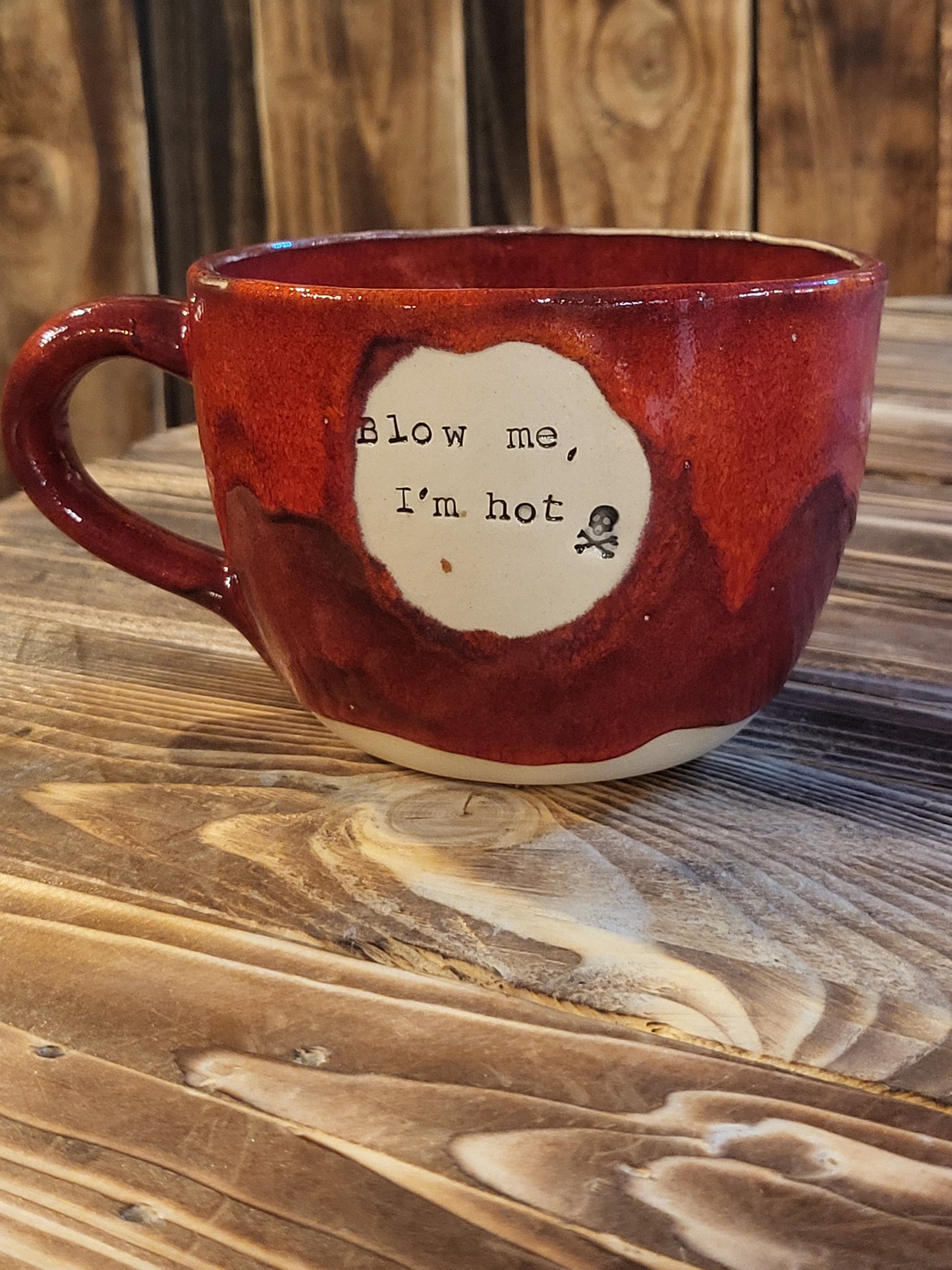 Blow me, I'm hot Large Cappuccino Cup